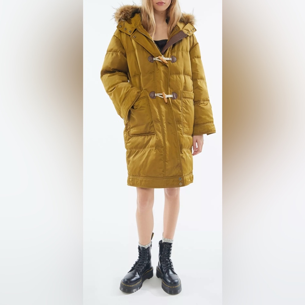 Women's Mustard Parka Coat - Picture 3 of 12